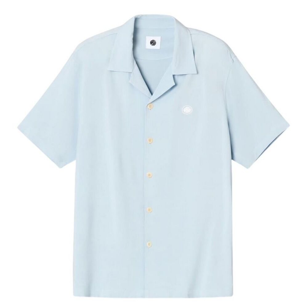 Pretty Green Mens Regular Short-Sleeved Shirt / Blue